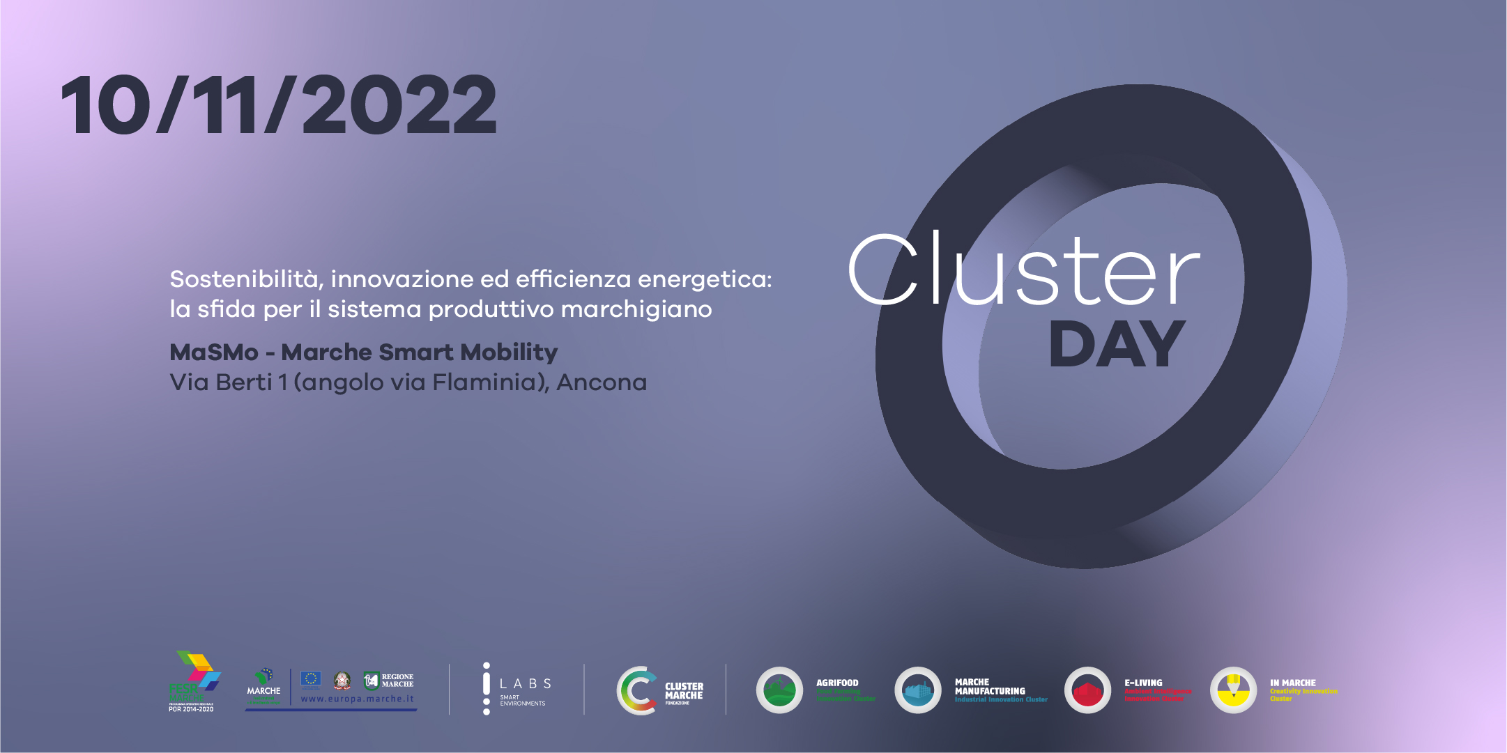 EVENTO RIMANDATO! Cluster Day. Sostenibilità, innovazione ed efficienza energetica: la sfida per il sistema produttivo marchigiano
