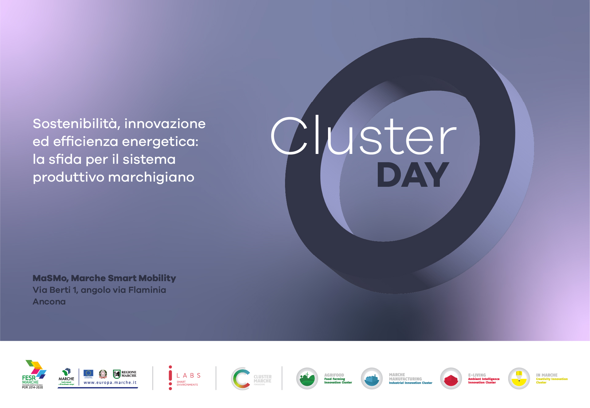 Nuova Data: 15 Dicembre Cluster Day. Sostenibilità, innovazione ed efficienza energetica: la sfida per il sistema produttivo marchigiano